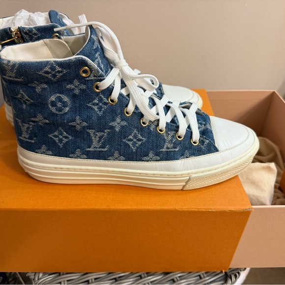 Louis Vuitton Denim Monogram High-Tops - Picture 1 of 10